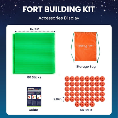 Tiny Land Kit de Construção de Forte com 130 Peças para Crianças - Brilha no Escuro, Brinquedos de Construção para Crianças de 5 a 10 Anos, Kit de Construção de Cabana DIY para Meninos e Meninas