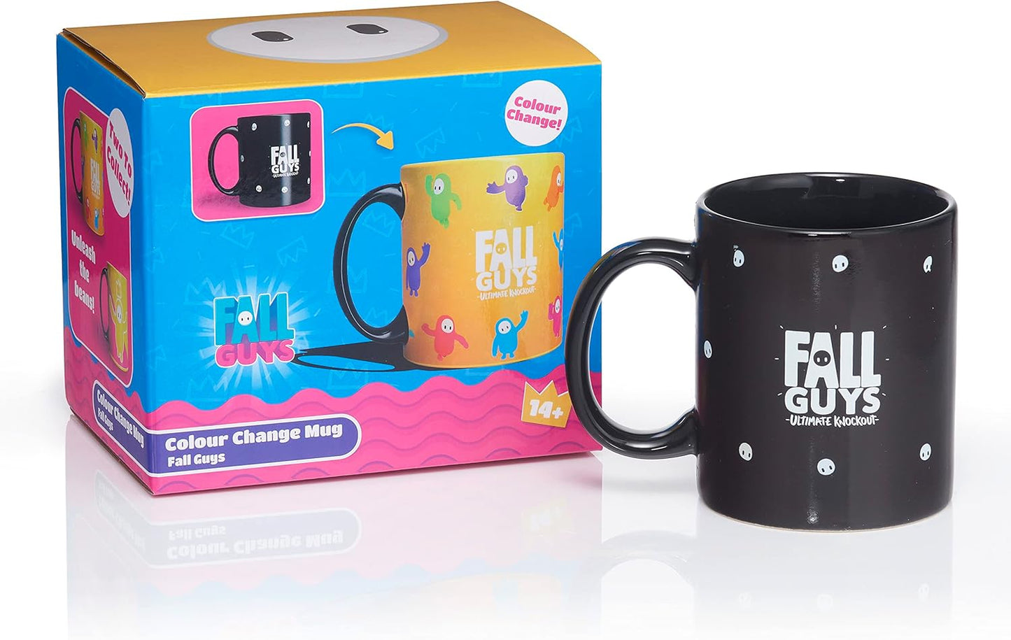 UAU! COISAS Fall Guys - Caneca Frenzy Heat Reveal | Heat revela os personagens favoritos dos Beans e as cores dos times | Produtos oficiais, itens colecionáveis, brinquedos e presentes | Para fãs de jogos