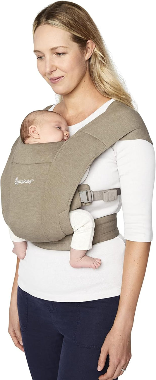 Ergobaby  Abrace porta-bebês para recém-nascidos desde o nascimento com apoio de cabeça, extramacio e ergonômico, verde-oliva macio