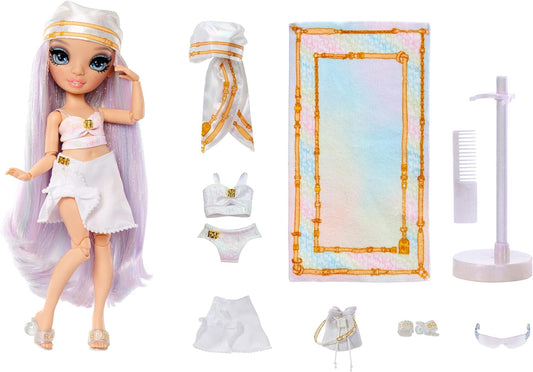 Rainbow High Costa do Pacífico - MARGOT DE PERLA - Boneca fashion opala com roupa, pernas intercambiáveis e expositor - Inclui toalha, sacola e muito mais - Presente e colecionável para crianças de 6 anos ou mais