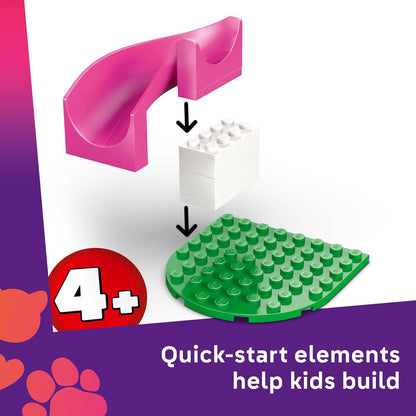 LEGO Brinquedo de playground Friends para filhotes de 4 anos ou mais - inclui um parque com escorregador, 2 minibonecas e 3 bonecos de cachorro - Ideia criativa para presente - 42665