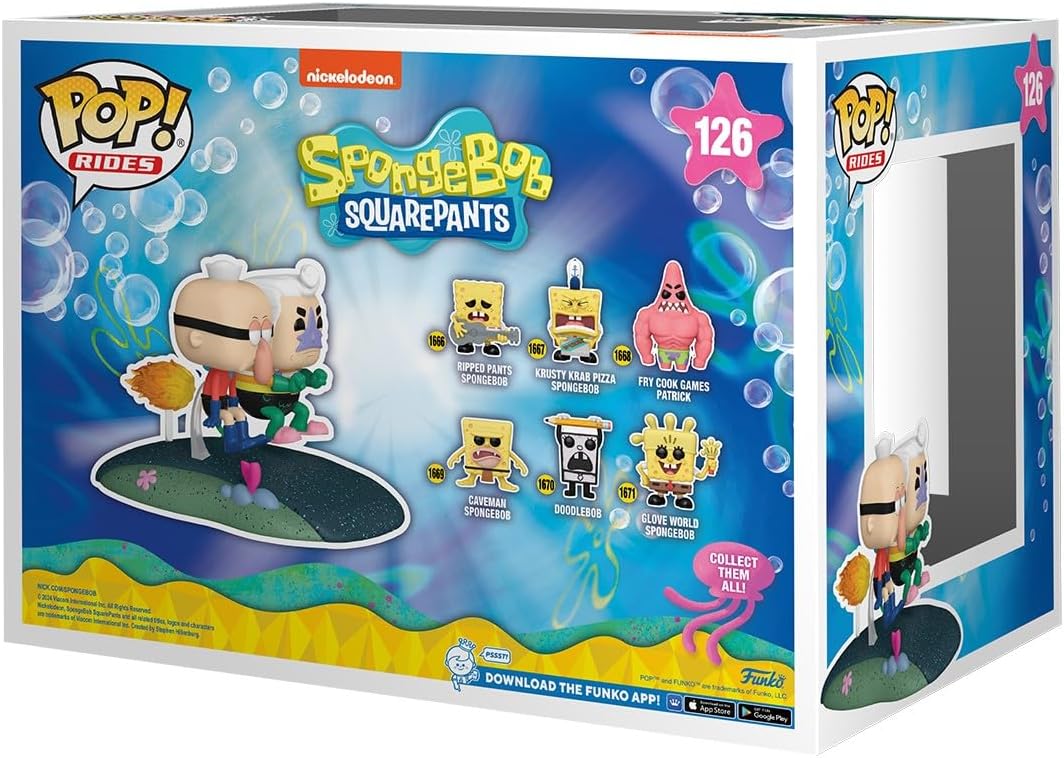 Funko POP! Rides Deluxe: Bob Esponja Calça Quadrada - Homem Sereia e Mexilhãozinho com Carro Invisível - Figura de Vinil Colecionável - Ideia de Presente - Produtos Oficiais - Fãs de TV