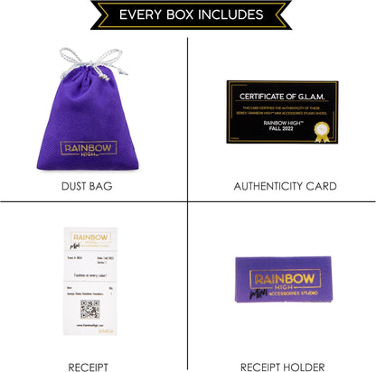 Sapatos Mini Studio Rainbow High 586074XX1EUC - SORTIDOS ALEATORIAMENTE - mais de 25 para colecionar. Acessórios Surpresa Misteriosos - Divirta-se combinando com bonecas fashion - para crianças e colecionadores a partir de 6 anos.