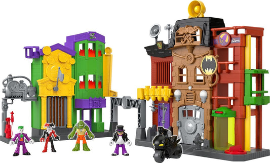 Fisher-Price Brinquedo Imaginext DC Super Friends Batman, Conjunto de Brinquedo Beco do Crime com Figuras e Acessórios para Crianças em Idade Pré-escolar a partir de 3 Anos