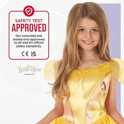 DISGUISE Fantasia oficial padrão oficial da Disney para meninas, fantasia de Belle para crianças, fantasia de Bela e a Fera, roupa de fantasia de Belle, fantasias do Dia Mundial do Livro para meninas