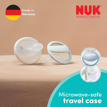 NUK Chupetas Perfect Match | 0-6 meses | Compatíveis com a amamentação, ortodônticas | 95% de aceitação pelos bebês** | Verde e Azul | 2 unidades