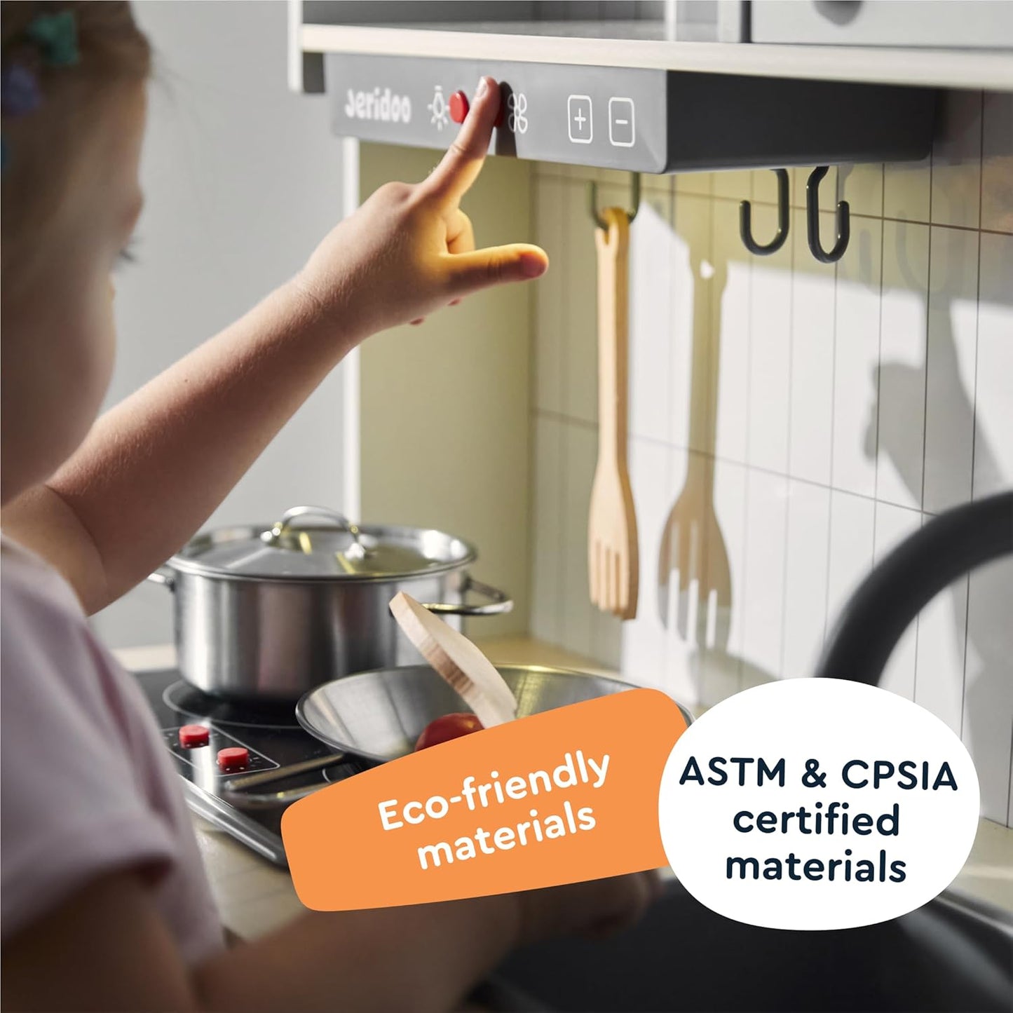 Cozinha de madeira Little Chef's Kitchenette com forno iluminado, micro-ondas e máquina de gelo. Conjunto de brinquedo para crianças de 3 a 6 anos.