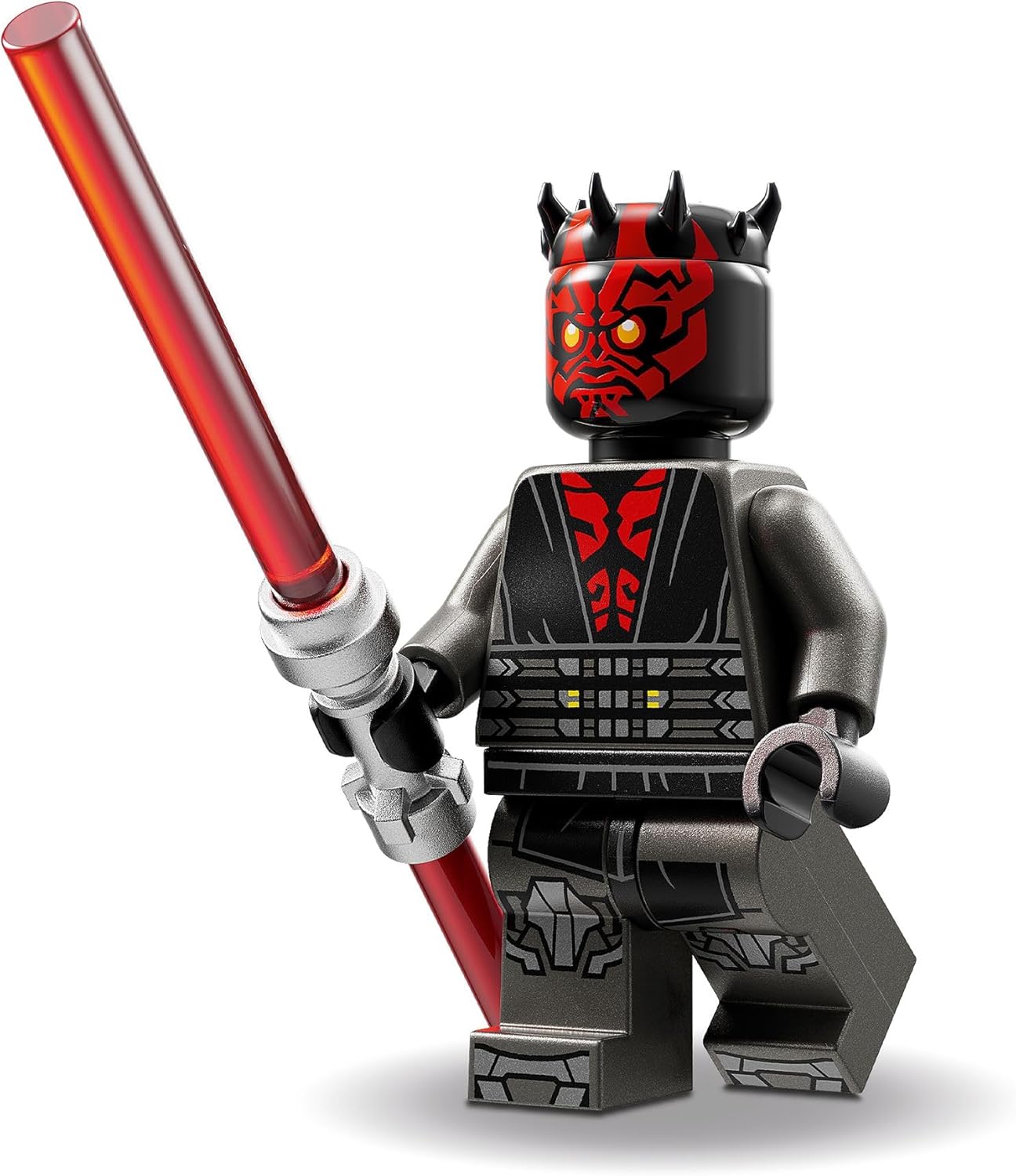 LEGO Star Wars: The Clone Wars Darth Maul, brinquedo de construção robô para meninos, meninas, fãs e amantes da fantasia a partir de 6 anos, ideia de presente para crianças, inclui um grande sabre de luz vermelho de lâmina dupla 75411