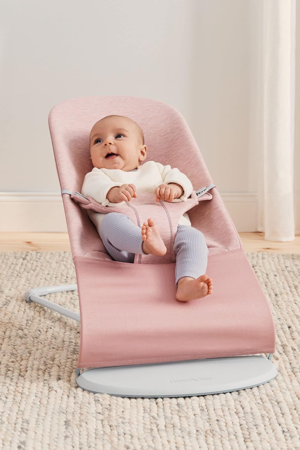 BabyBjörn Bouncer Bliss, algodão, colcha de pétalas, rosa claro