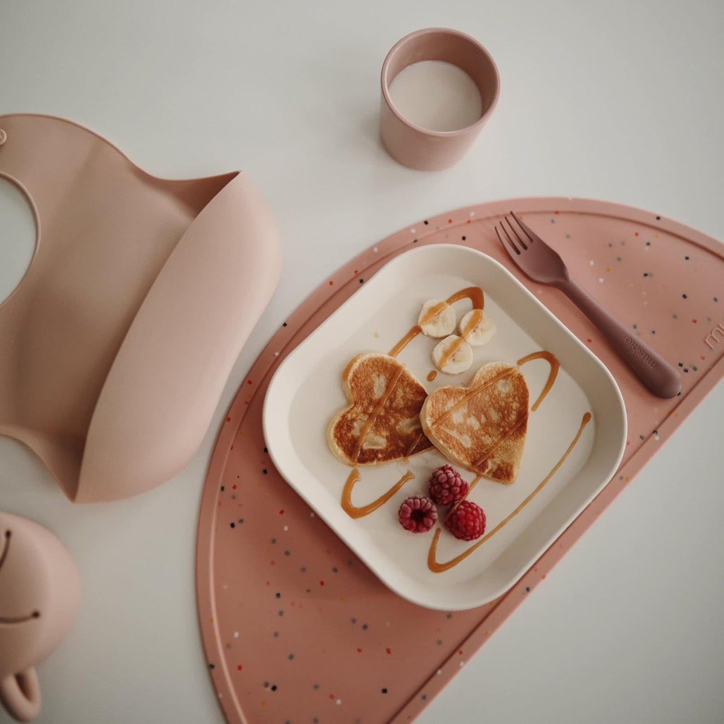 Mushie Copos de Jantar para Crianças | Copos de Mesa | Conjunto com 2 | Reutilizáveis | Podem ir à máquina de lavar louça e ao micro-ondas | Fáceis de segurar para crianças | Fabricados na Dinamarca (Rosa claro)