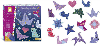 Janod - Kit Origami Infantil - 200 Folhas de Papel com Efeitos Visuais e 15 Modelos - Faça Você Mesmo - Les Ateliers Du Calme - Kit de Lazer Criativo Infantil - Concentração e Criatividade - A partir de 7 Anos