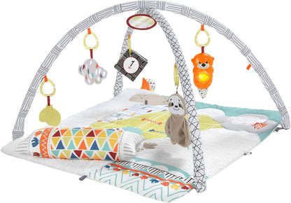 Fisher-Price Tapete de atividades extragrande Perfect Sense Deluxe para bebês, com 6 atividades para crianças pequenas.