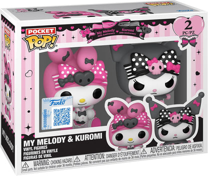 Funko Pocket Pop! Hello Kitty - (Kuromi + 20th) - K/Mystery Mini - Pacote com 2 K/Mystery Mini - (SE) - Chaveiro - Figura colecionável - Presente de Natal - Ideia para presente - Fãs de anime