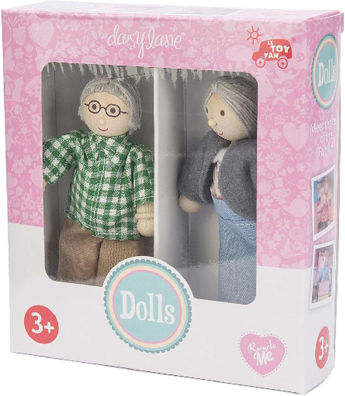 Le Toy Van - Conjunto de jogos de avós de madeira para casas de bonecas | Conjuntos de acessórios para casa de bonecas Daisylane - adequados para maiores de 3 anos