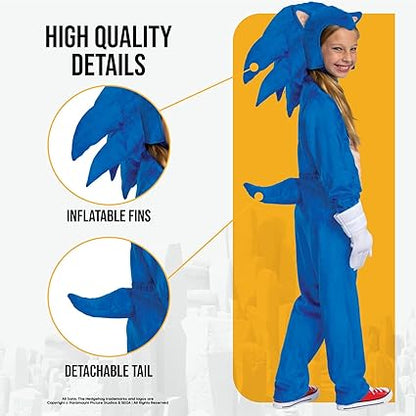 DISGUISE Disfraz oficial de SEGA Kids Sonic Deluxe, disfraz de Sonic The Hedgehog, disfraz de Sonic, disfraz del Día Mundial del Libro para niños M