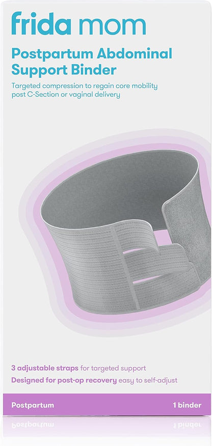 Frida Mom Belly Binder Faixa de compressão ajustável  para recuperação pós-parto, para parto natural e recuperação de cesárea, 23 cm de altura