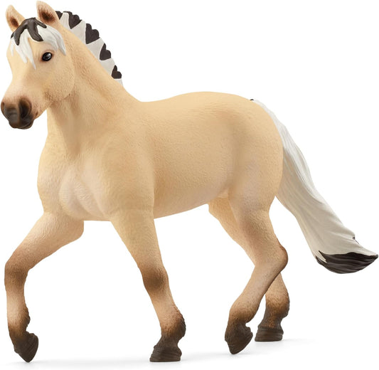 Schleich 13980 HORSE CLUB Estatueta de égua norueguesa Fjord para maiores de 5 anos, preta, creme