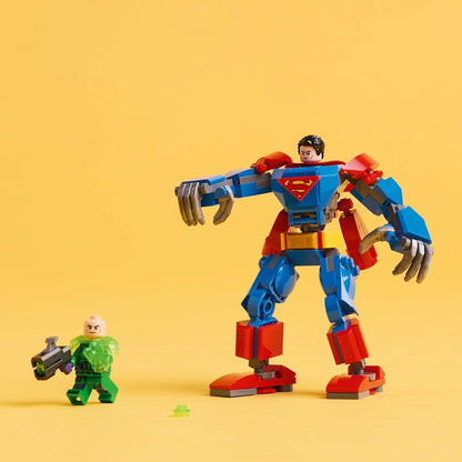 LEGO DC Superman Mech vs. Lex Luthor, brinquedo de super-heróis com 2 minifiguras, um atirador de pinos e criptonita - conjunto de figuras edificáveis - presente para meninos e meninas de 6 anos ou mais