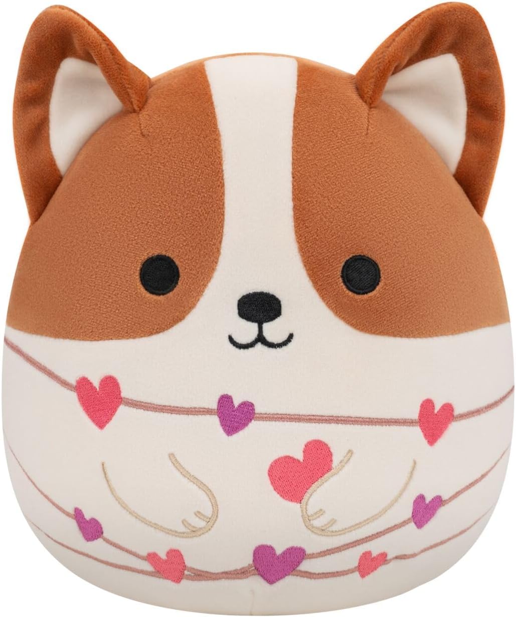 Squishmallows Original 7.5-Inch Reginald the Corgi - Valentine's Plush