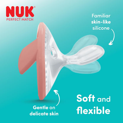 NUK Chupetas Perfect Match | 0-6 meses | Compatíveis com a amamentação, ortodônticas | 95% de aceitação pelos bebês** | Vermelho e Bege | 2 unidadesChupetas NUK Perfect Match | 0-6 meses | Compatíveis com a amamentação, ortodônticas