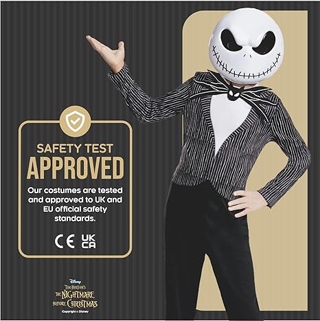 DISGUISE  Disney oficial premium pesadelo  jack skellington traje crianças com máscara sólida, terno fantasia trajes de halloween para crianças