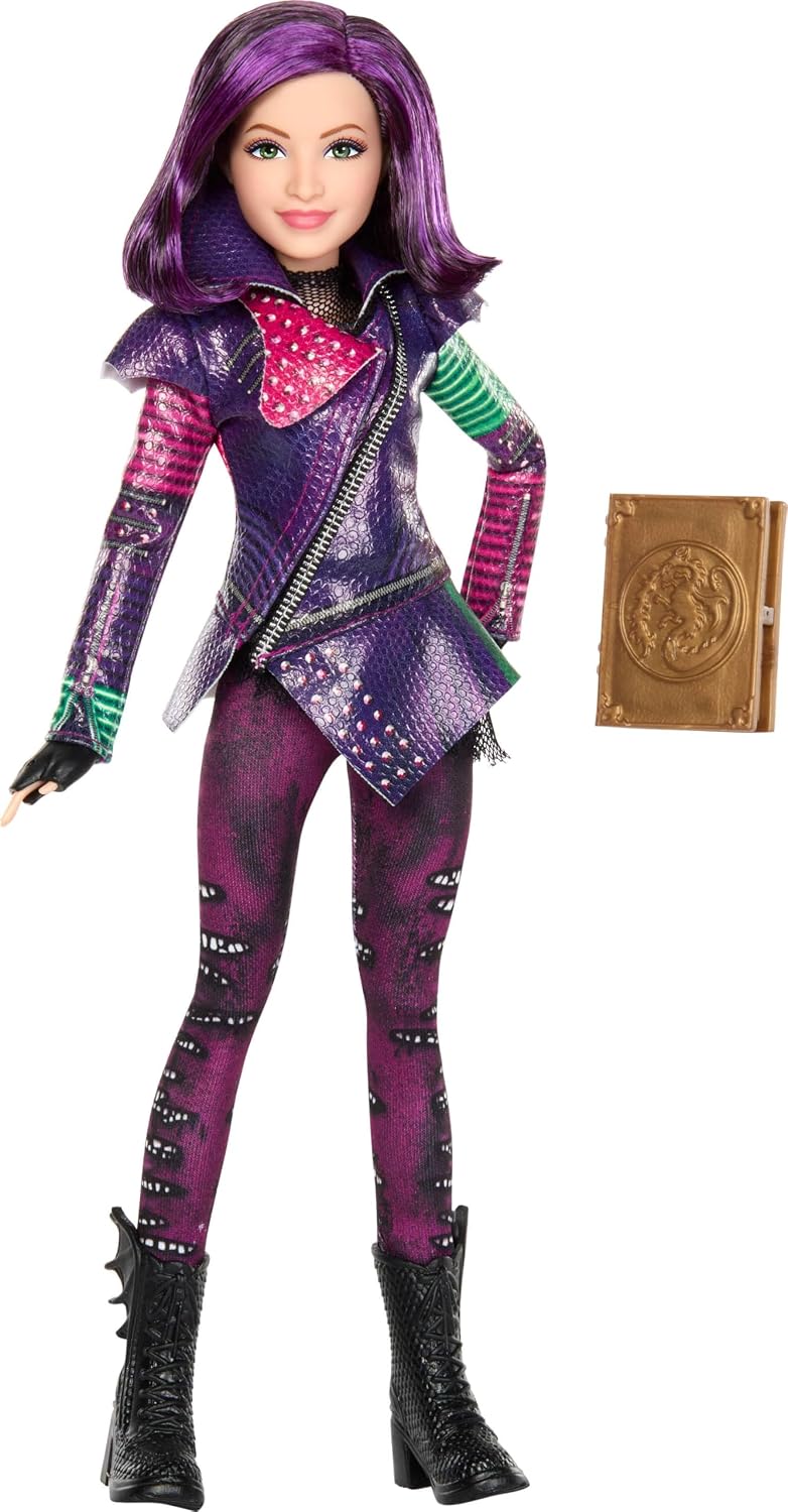 Mattel Boneca Descendentes – Mal da Ilha dos Perdidos (Edição de 10º Aniversário) com Roupa Removível, Acessório e Articulações Flexíveis, Inspirada nos Filmes, JFG74, 28 cm | Boneca com