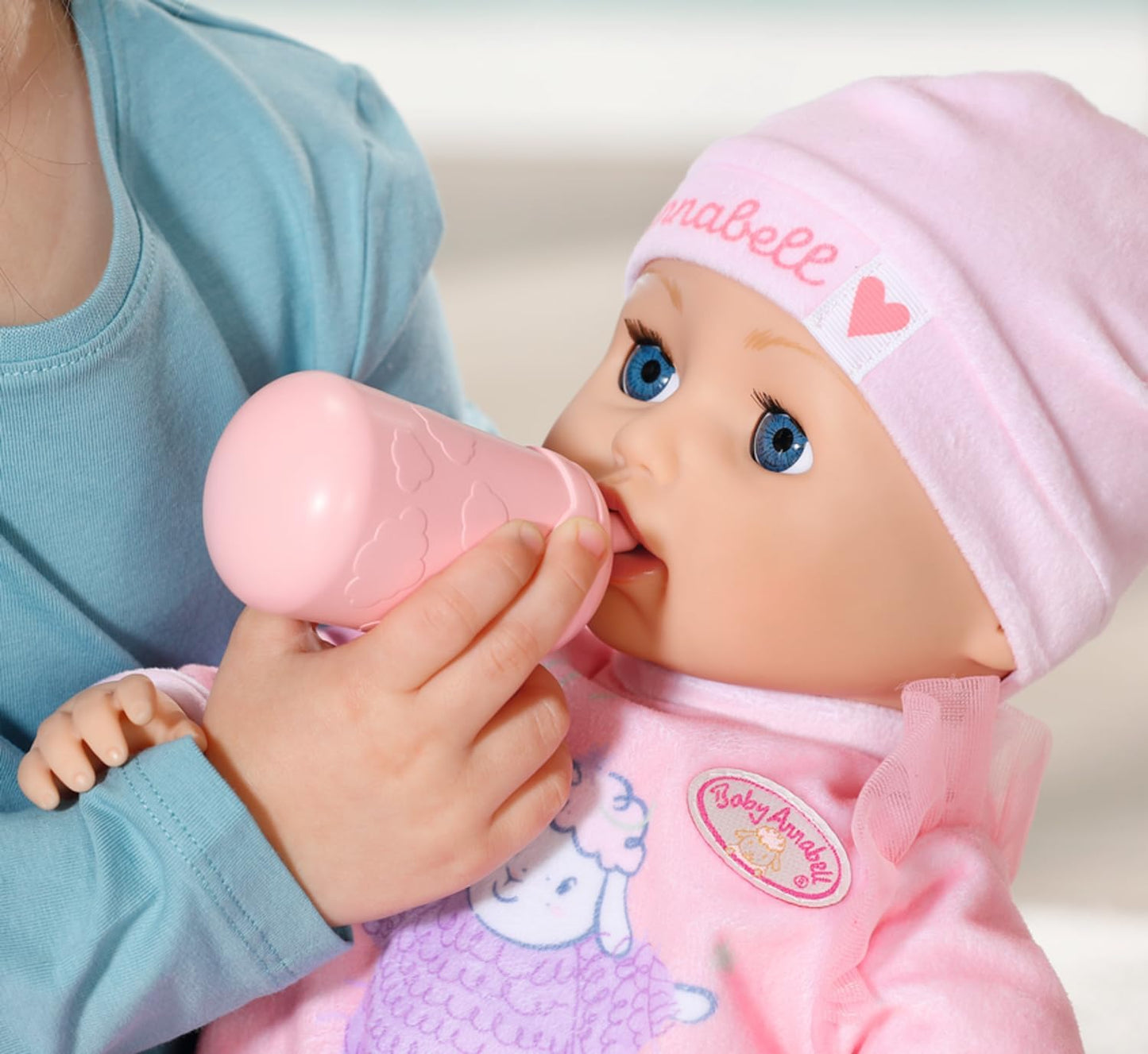 Baby Annabell Mamadeira Universal 706794 - Mamadeira hermética com estampa de nuvem para bonecas de 43 cm - Adequada para crianças a partir de 3 anos