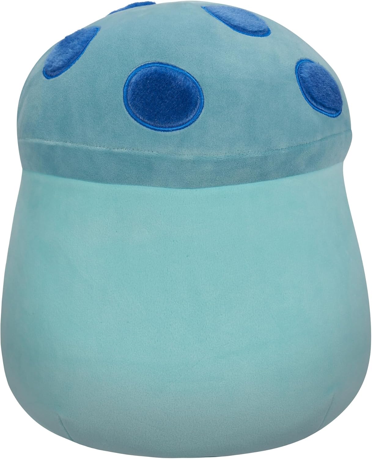 Squishmallows Original 16 polegadas-Ankur The Teal Mushroom com manchas azuis difusas e barriga