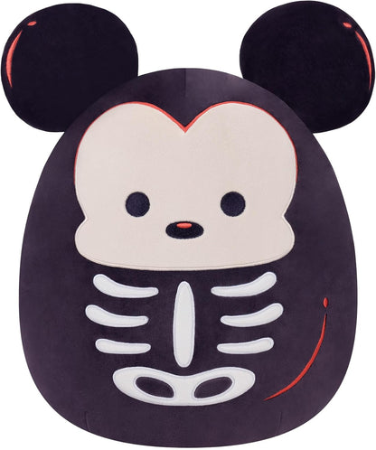 Squishmallows Original Mickey Mouse Esqueleto da Disney de 20 cm – Pelúcia Oficial de Halloween da Jazwares (Pequena)
