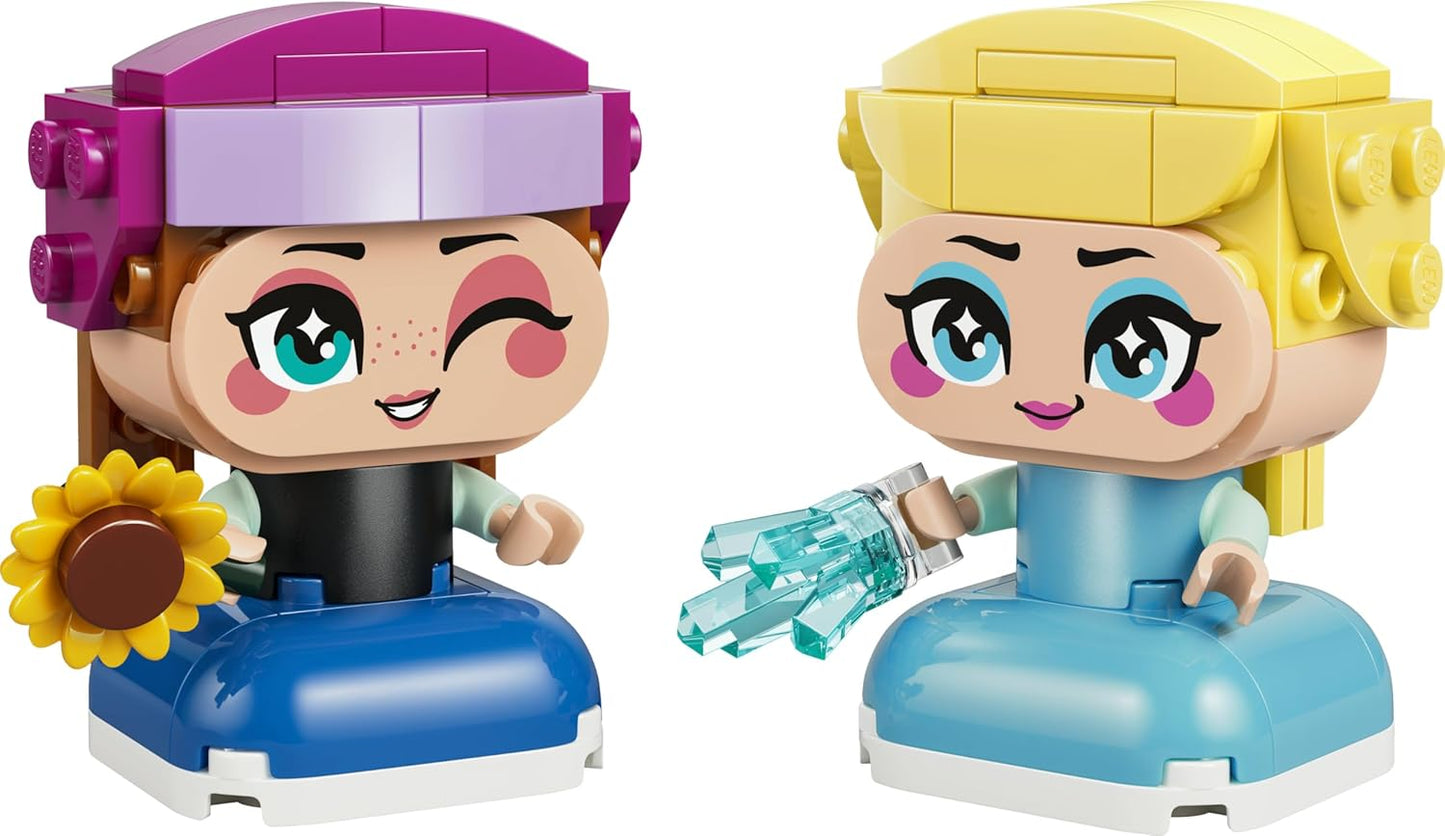 LEGO | Miniaturas da Anna e da Elsa de Frozen da Disney - Brinquedo de Princesa com 2 Mini Bonecas e Acessórios de Girassol e Raio de Gelo - Ótima Ideia de Presente para Meninas e Fãs a partir de 5 Anos - 43284