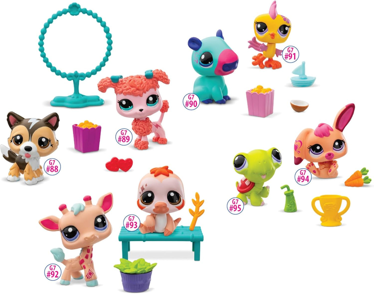 Littlest Pet Shop Série 2 Pet Pairs - Pacote com 2 (UM ENVIADO ALEATORIAMENTE) | Cada pacote contém 2 mini brinquedos LPS Pet, 3 acessórios, 1 cartão colecionável e 1 código virtual | Brinquedos colecionáveis para meninas e meninos