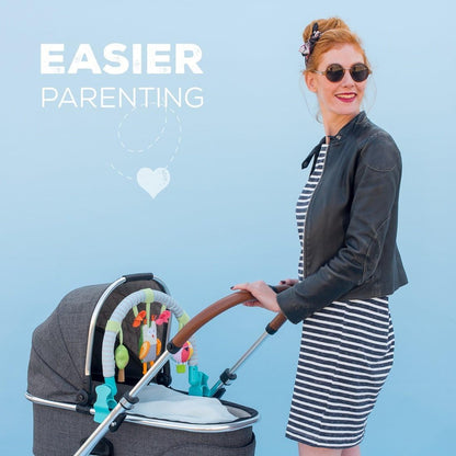 Taf Toys Arco Musical da Coruja. Arco para carrinho de atividades com 3 brinquedos pendurados. Serve para carrinhos e assentos de carro. Adequado para bebês, bebês e crianças pequenas. 0 meses +