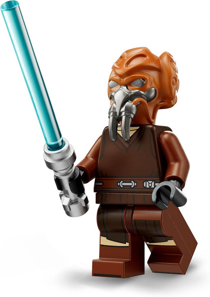 LEGO Star Wars: The Clone Wars Jedi Starfighter Microfighter de Plo Koon, brinquedo de construção colecionável para crianças, presente para meninos, meninas e fãs com 6 anos ou mais, inclui um sabre de luz azul 75400
