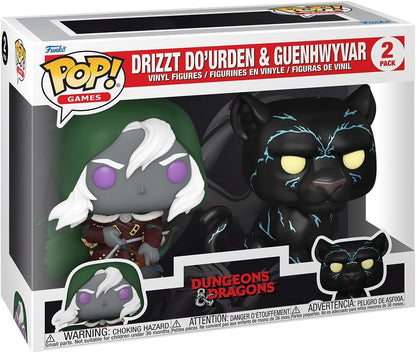 Funko Pop! Games: Dungeons & Dragons - Drizzt & Guenhwyvar 2 Pack - D&D - Figura colecionável de vinil - Ideia para presente - Produtos oficiais - Brinquedo para crianças e adultos - Fãs de jogos