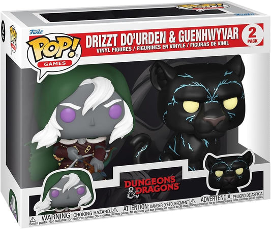 Funko Pop! Games: Dungeons & Dragons - Drizzt & Guenhwyvar 2 Pack - D&D - Figura colecionável de vinil - Ideia para presente - Produtos oficiais - Brinquedo para crianças e adultos - Fãs de jogos