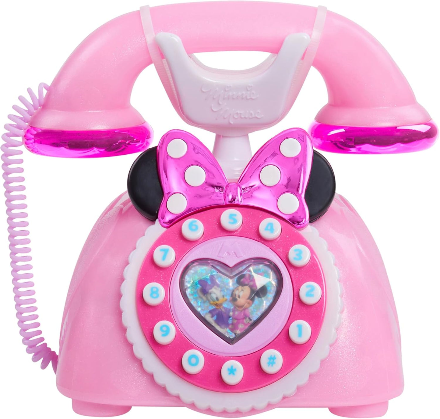 Just Play Disney Telefone infantil Minnie Mouse Ring Me com luzes e sons, rosa, brinquedo para crianças a partir de 3 anos.