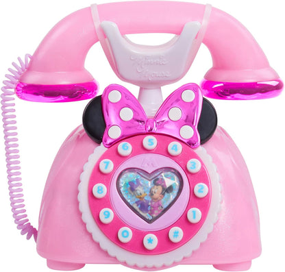 Just Play Disney Telefone infantil Minnie Mouse Ring Me com luzes e sons, rosa, brinquedo para crianças a partir de 3 anos.