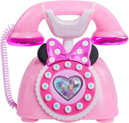 Just Play Disney Telefone infantil Minnie Mouse Ring Me com luzes e sons, rosa, brinquedo para crianças a partir de 3 anos.