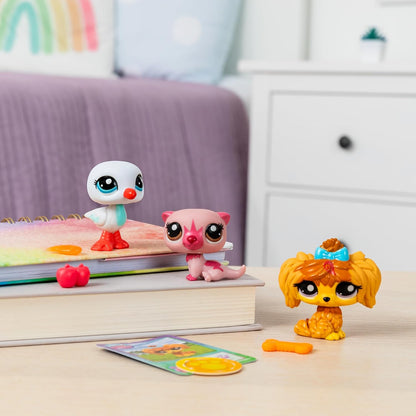 Littlest Pet Shop Série 2 - Trio de Bichinhos de Estimação - Animais do Campo | Cada Trio de Bichinhos de Estimação em Tubo contém 3 Mini Brinquedos LPS, 1 Acessório, 1 Cartão Colecionável e 1 Código Virtual | Brinquedos Colecionáveis