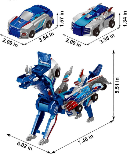 Felly Carrinho Robô Dragon Transformável para Crianças, Deformação Automática por Conexões Magnéticas, Brinquedo para Meninos e Meninas de 2 a 8 Anos