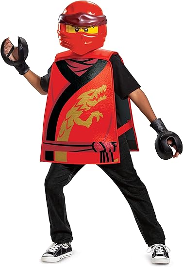 DISGUISE 100379 Fantasia de Kai Ninjago para criança Ninja, vermelha, tamanho único