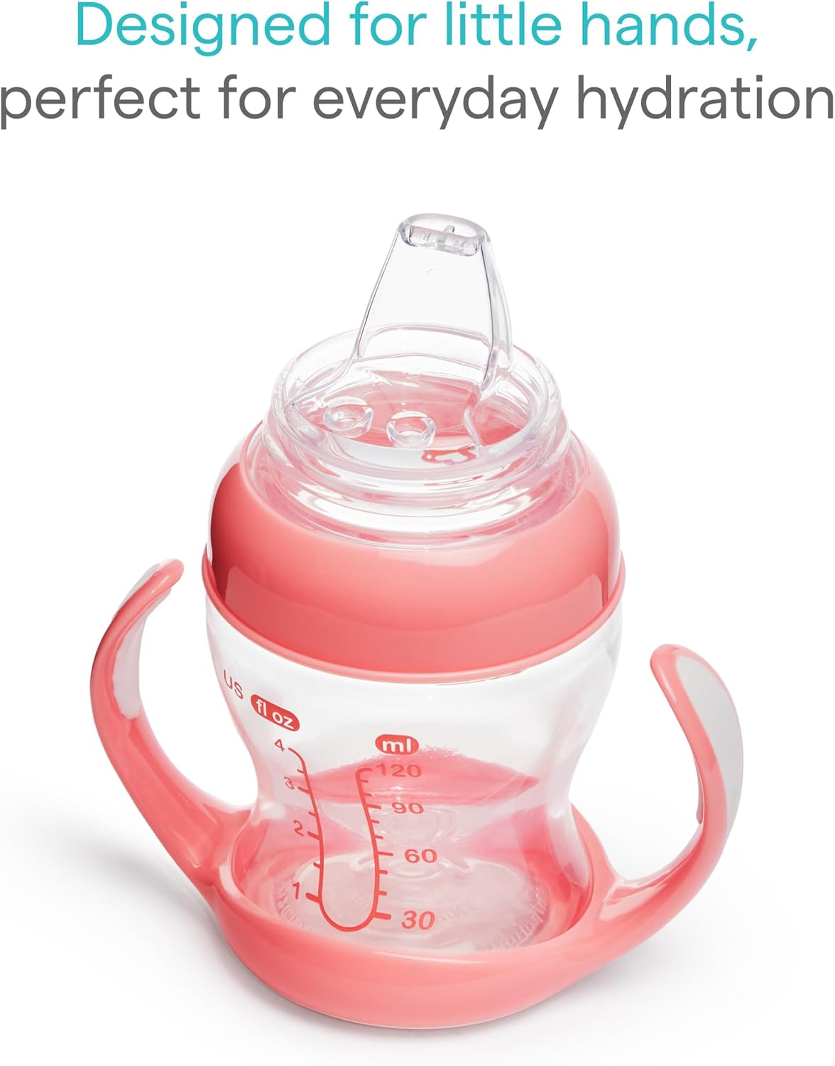 Munchkin Kit com 2 Copos de Transição Suave para Bebês | Garrafa Transparente | 118 ml | Rosa/Roxo
