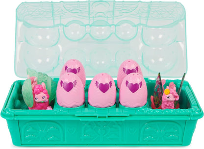 HATCHIMALS CollEGGtibles, Caja familiar Rainbow Llama con juego sorpresa, 10 personajes, 2 accesorios, juguetes para niños para niñas de 5 años en adelante