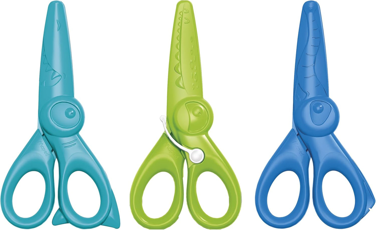 Janod - Conjunto de 3 tesouras com 3 formatos de corte - Pontas arredondadas e seguras - Lâminas de plástico - Ideal, Janod - Meus primeiros lápis de cera - 6 lápis de cera para bebês a partir de 12 meses - Adequado