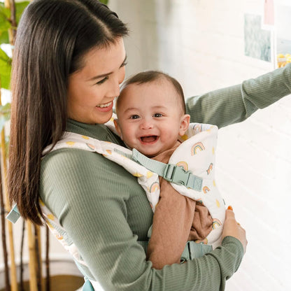 Infantino Canguru Flip Advanced 4 em 1 - Ergonômico, conversível, para uso com o bebê virado para dentro ou para fora, para uso na frente e nas costas, para recém-nascidos e crianças de 3,6 a 14,5 kg, Arco-íris