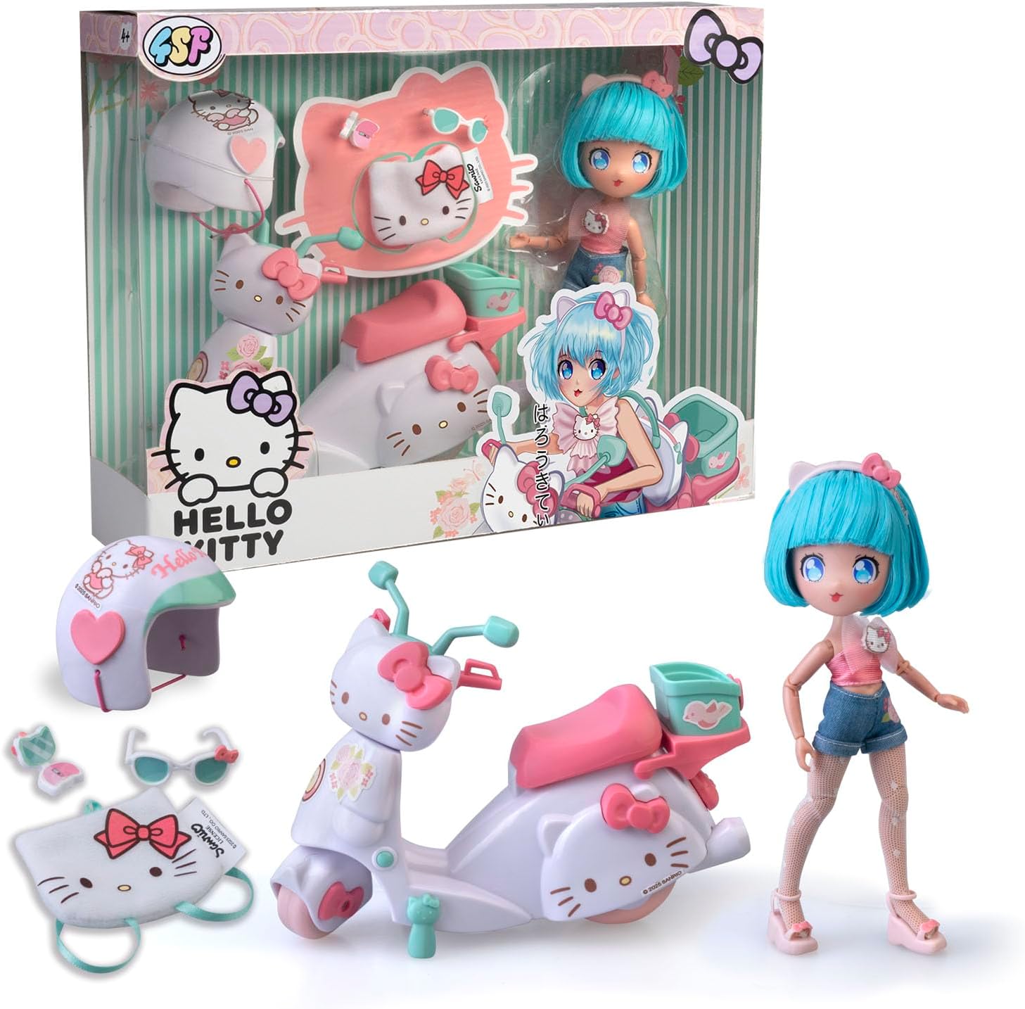 Hello Kitty Famosa 4SF Hello Kitty Linda Scooter Rosa, Boneca Fashion