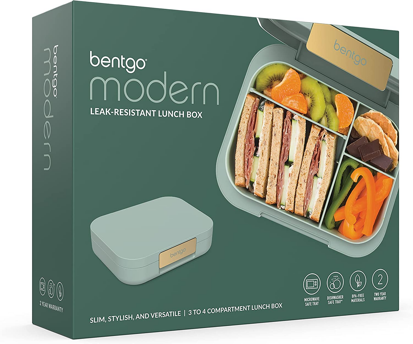 Bentgo Modern – Lancheira estilo Bento versátil e à prova de vazamentos com 4 compartimentos