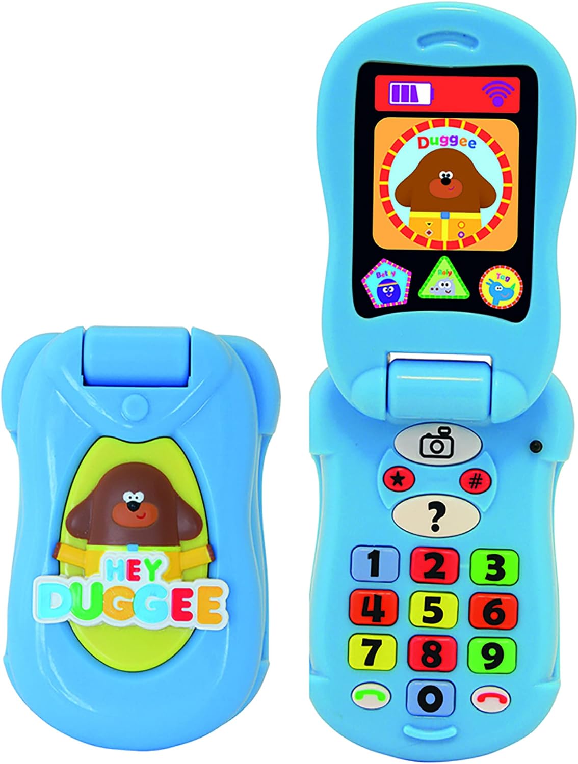 Hey Duggee Toys, Flip & Learn Toy Phone For Kids - Ajuda no desenvolvimento infantil, aprendizagem, resolução de problemas, comunicação, coordenação olho-mão e habilidades motoras, 18 meses ou mais, azul