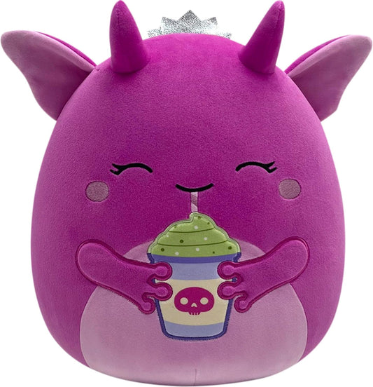 Squishmallows Original de 12 polegadas – Loca, a Princesa Goblin Rosa-Choque | Segurando um Latte – Pelúcia Oficial Jazwares (Tamanho Médio)