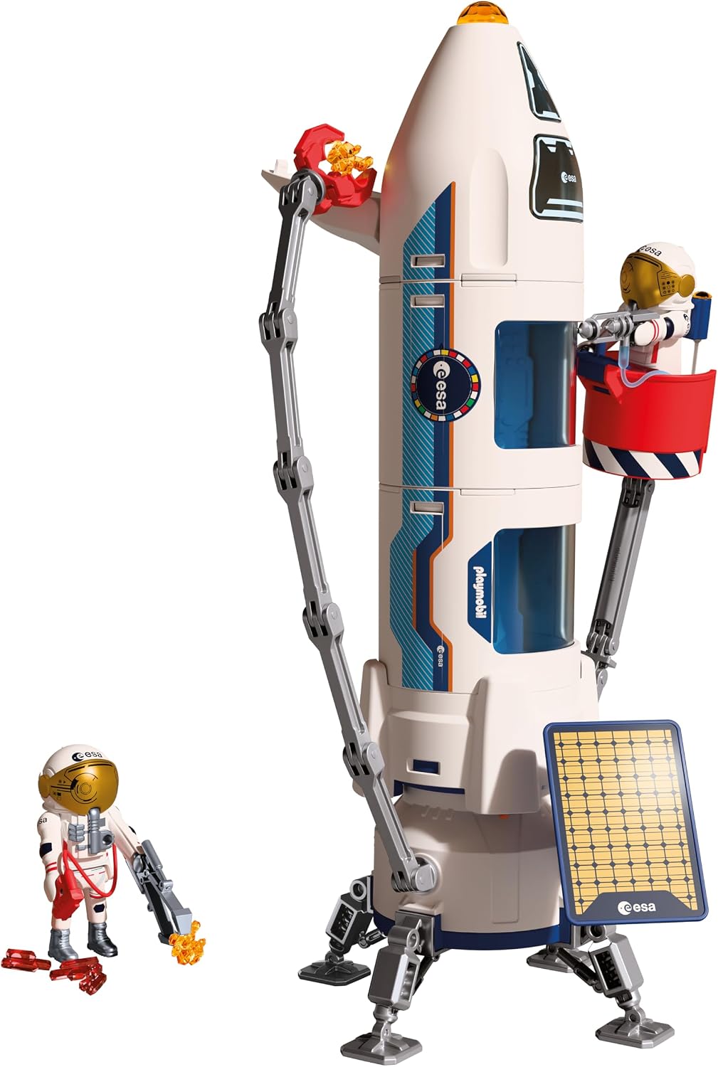 Playmobil Space ESA – Foguete de Pesquisa em Marte, foguete modular com plataforma de lançamento e 2 astronautas, conjunto de brinquedo espacial, para crianças a partir de 4 anos, 72011